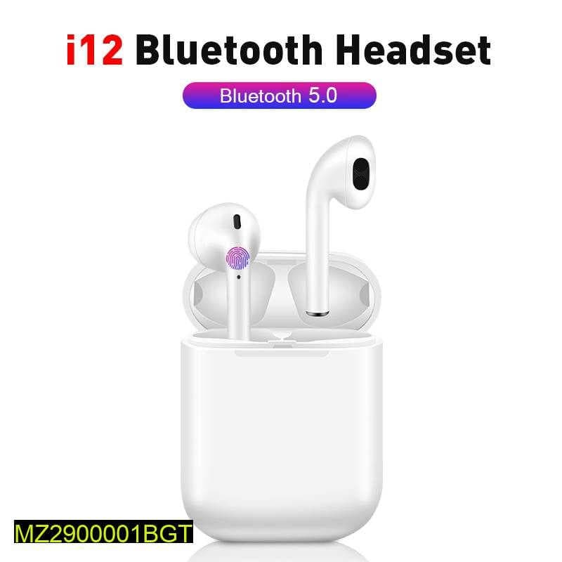 Bluetooth 5.0 Wireless Earphones I12 TWS (White)