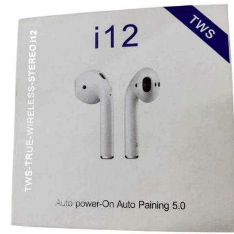 I12 Bluetooth Ipord 5.0, Earpods, Earbuds, Wireless Earphones.