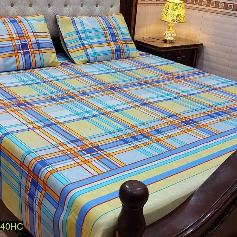 Pcs Digital Printed Stitched Cotton Sotton Double Bedsheet