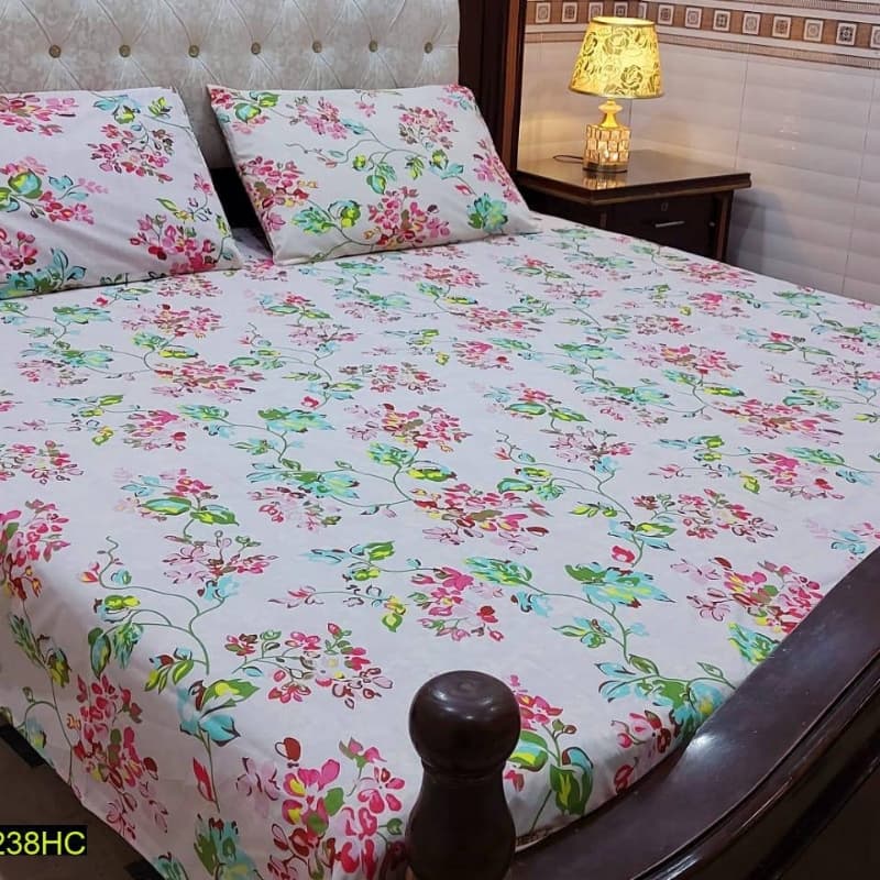 Pcs Digital Printed Stitched Cotton Sotton Double Bedsheet