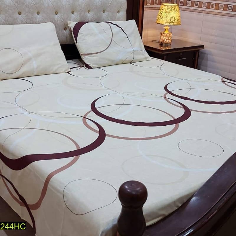 Pcs Digital Printed Stitched Cotton Sotton Double Bedsheet