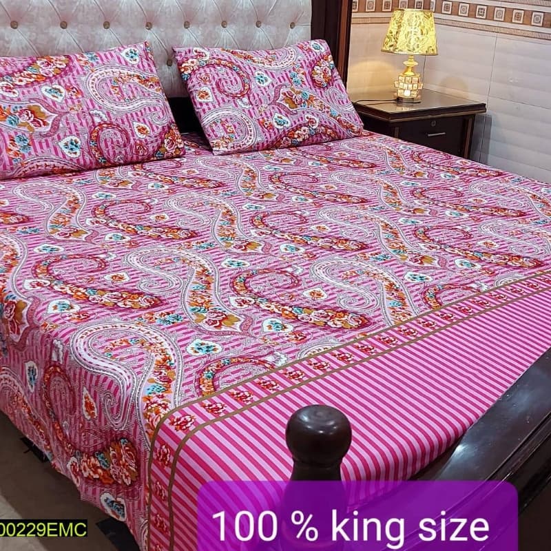 3 Pcs Crystal Cotton Bedsheet