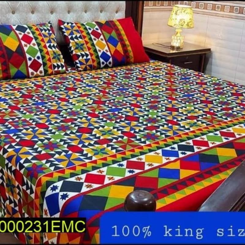 3 Pcs Crystal Cotton Bedsheet