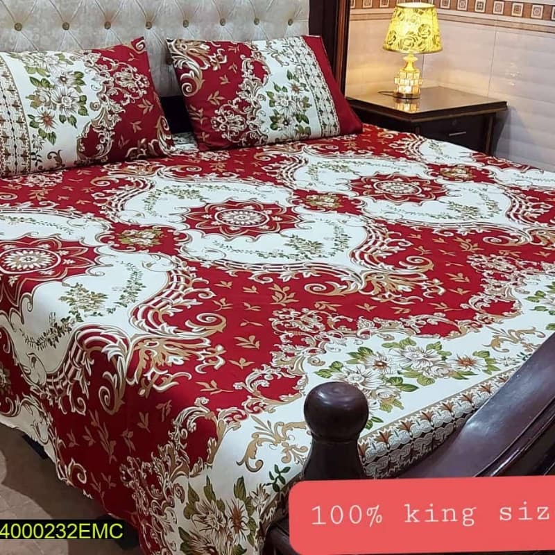3 Pcs Crystal Cotton Bedsheet