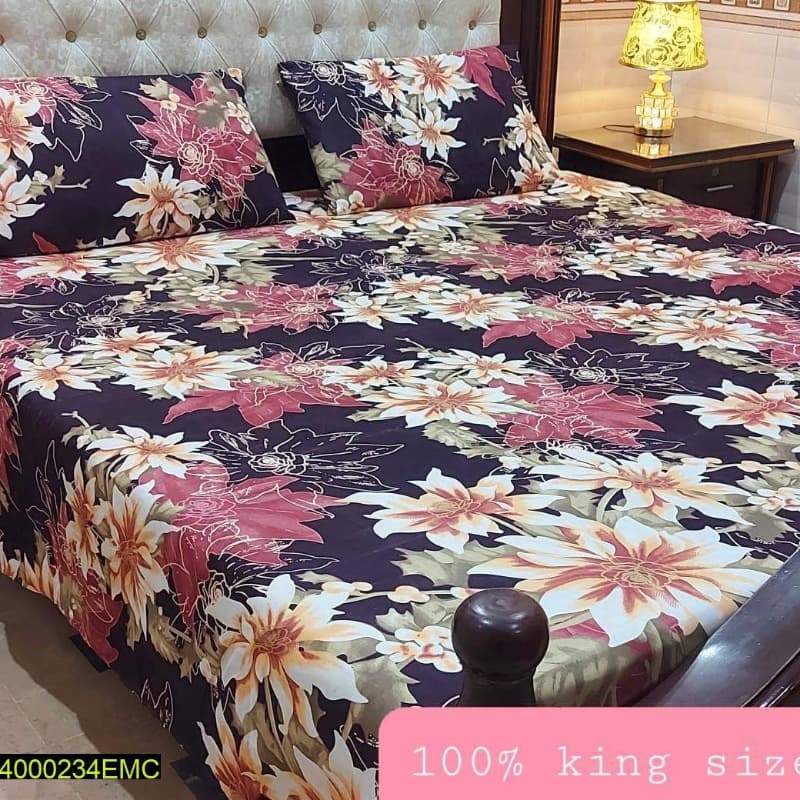 3 Pcs Crystal Cotton Bedsheet