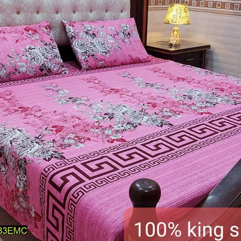 3 Pcs Crystal Cotton Bedsheet