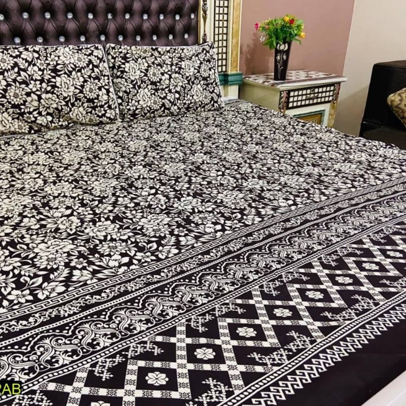 Gul Ahmed, Khaddi Branded 3 Pcs Pure Crystal Cotton Bedsheet