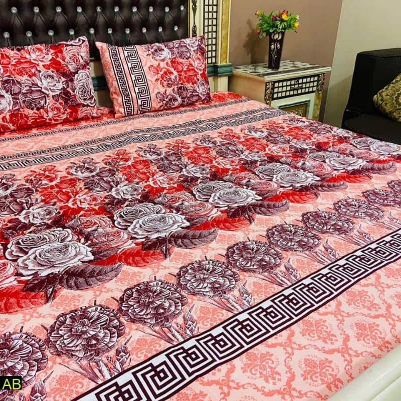 Gul Ahmed, Khaddi Branded 3 Pcs Pure Crystal Cotton Bedsheet