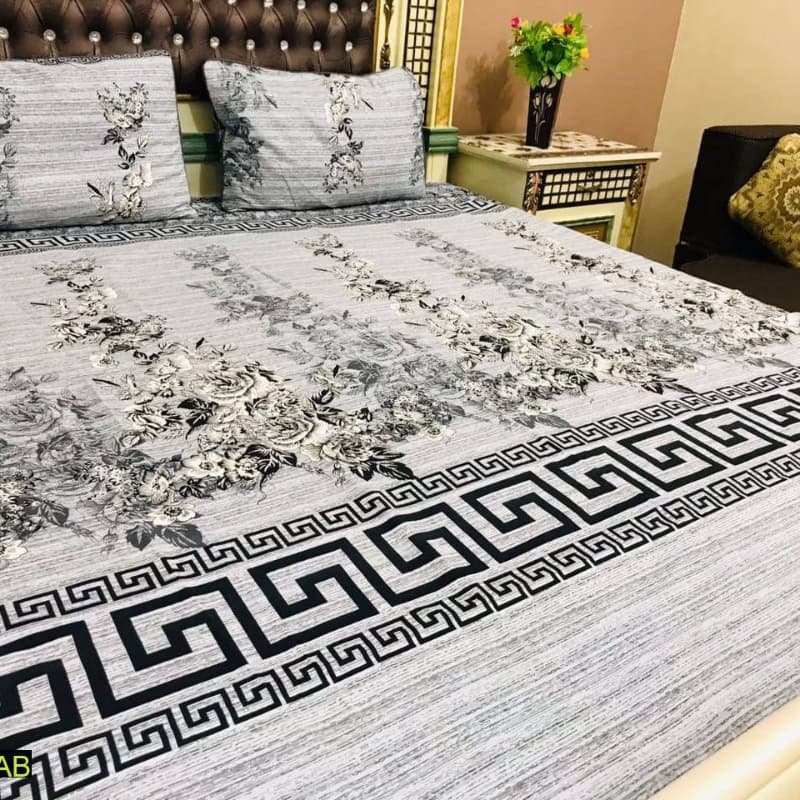 Gul Ahmed, Khaddi Branded 3 Pcs Pure Crystal Cotton Bedsheet