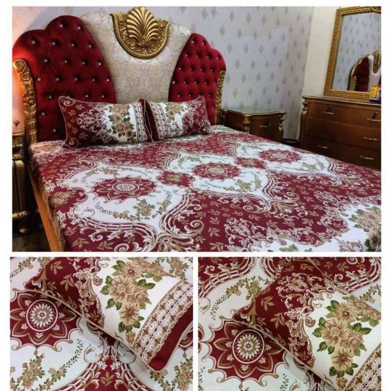 Gul Ahmed, Khaddi Branded 3 Pcs Pure Crystal Cotton Bedsheet