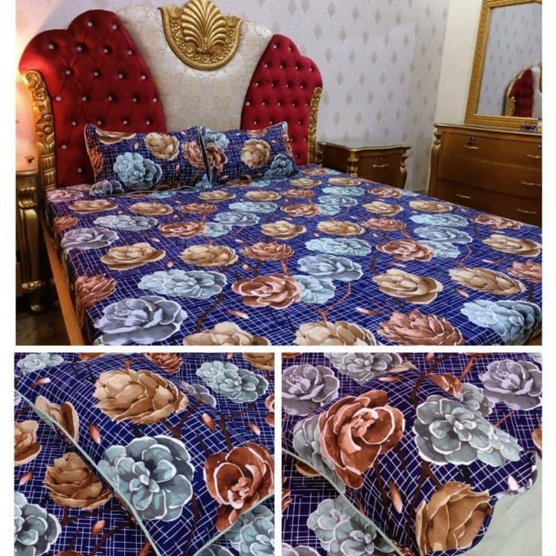 Gul Ahmed, Khaddi Branded 3 Pcs Pure Crystal Cotton Bedsheet