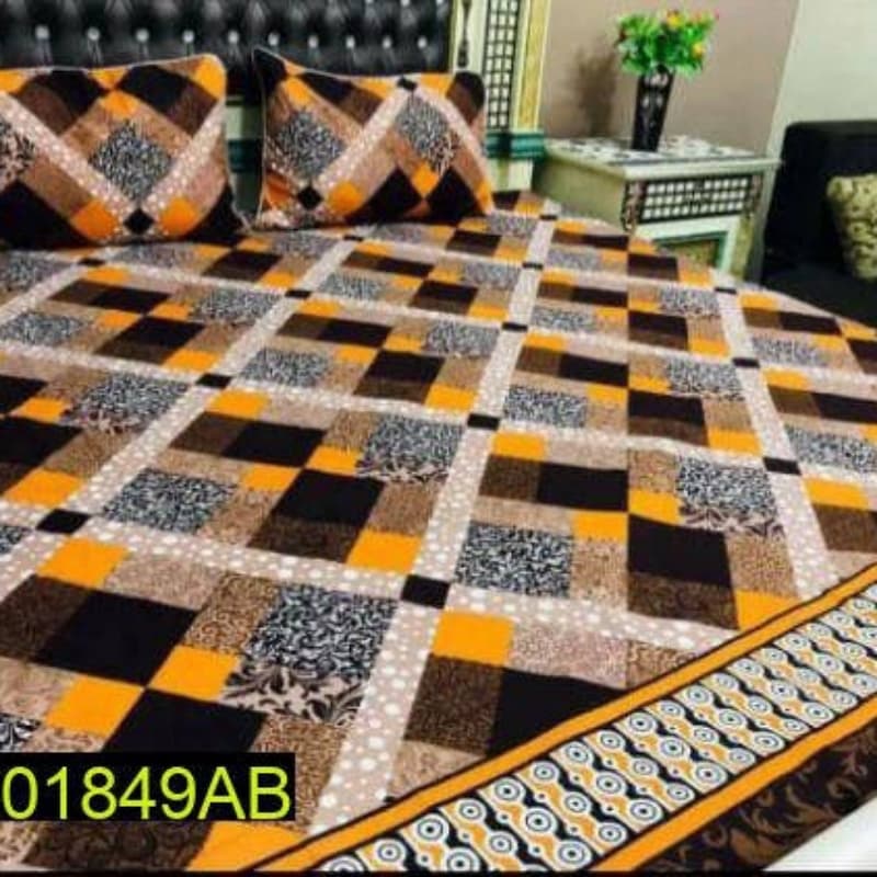 Gul Ahmed, Khaddi Branded 3 Pcs Pure Crystal Cotton Bedsheet