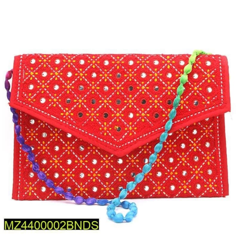 Sindhi Traditional Clutch With Mirror Work, Handmade traditional Clutche