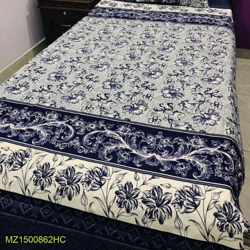 2x Digital Printed Cotton Bedsheets with 2x Pillow