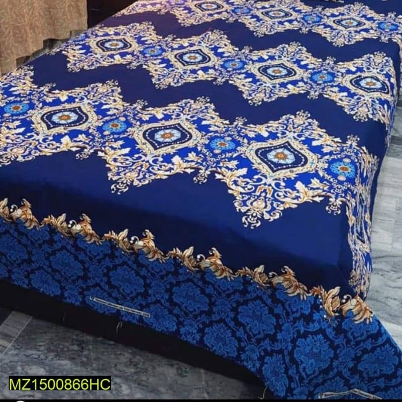 2x Digital Printed Cotton Bedsheets with 2x Pillow
