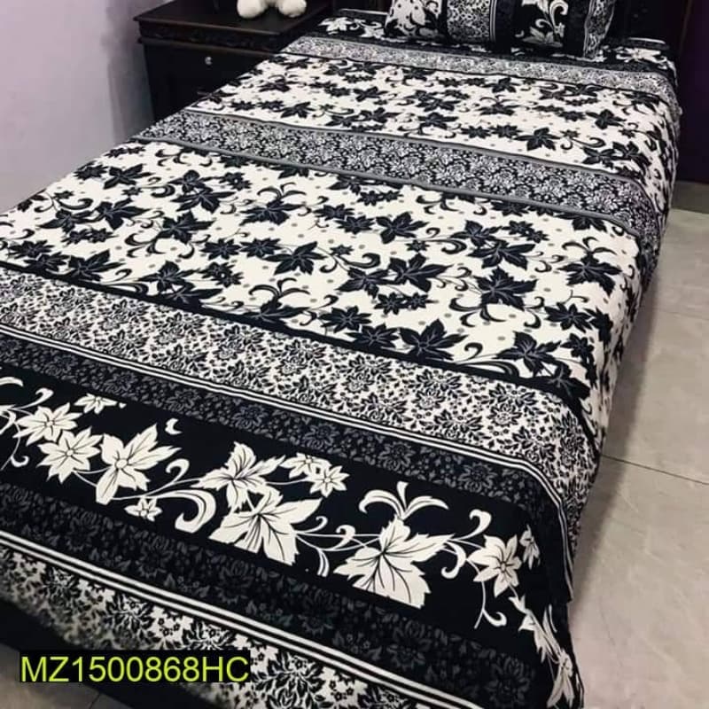 2x Digital Printed Cotton Bedsheets with 2x Pillow