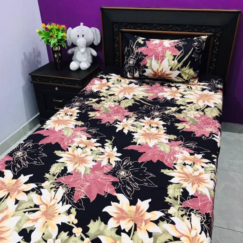 2x Digital Printed Cotton Bedsheets with 2x Pillow