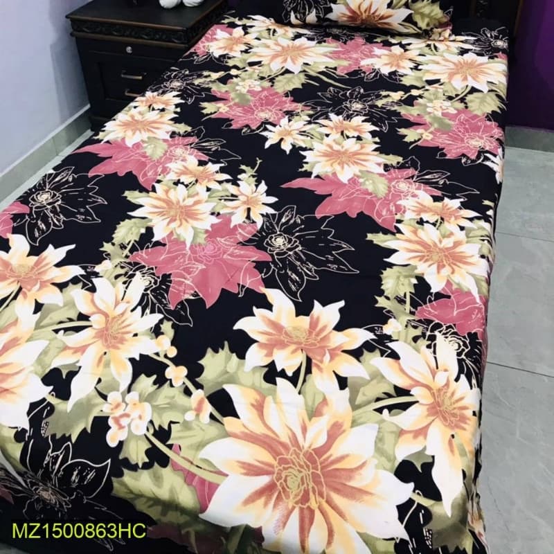 2x Digital Printed Cotton Bedsheets with 2x Pillow