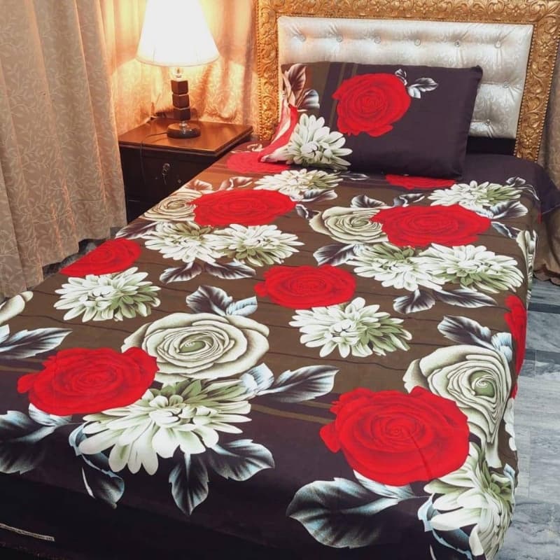 2x Digital Printed Cotton Bedsheets with 2x Pillow