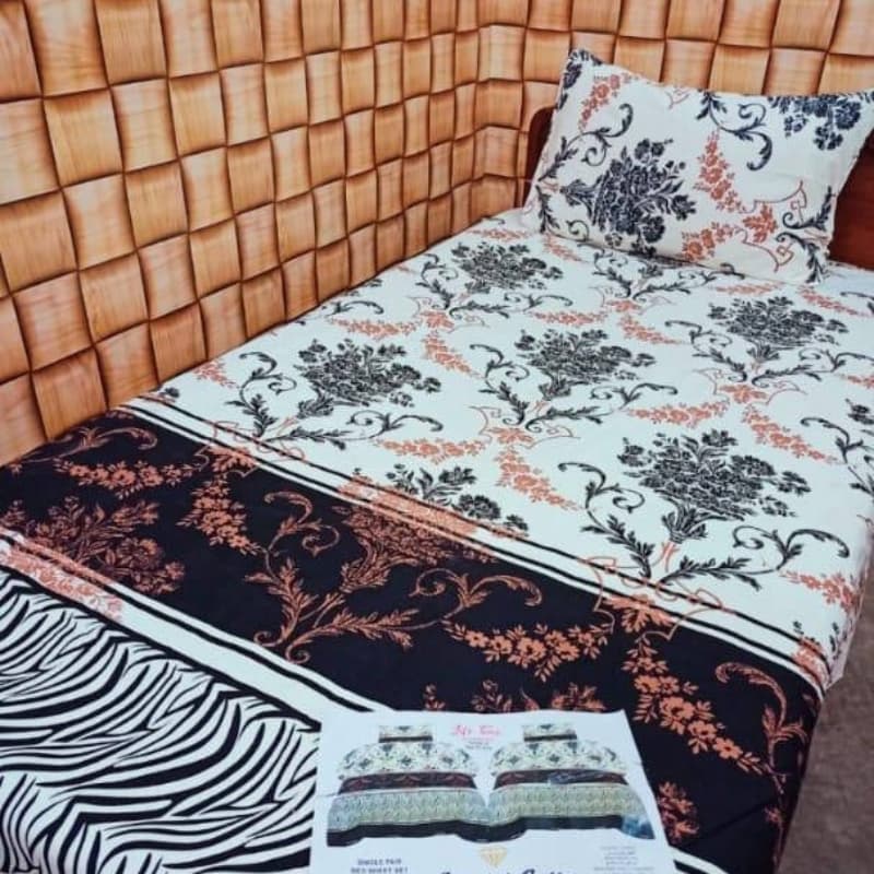 2x Digital Printed Cotton Bedsheets with 2x Pillow