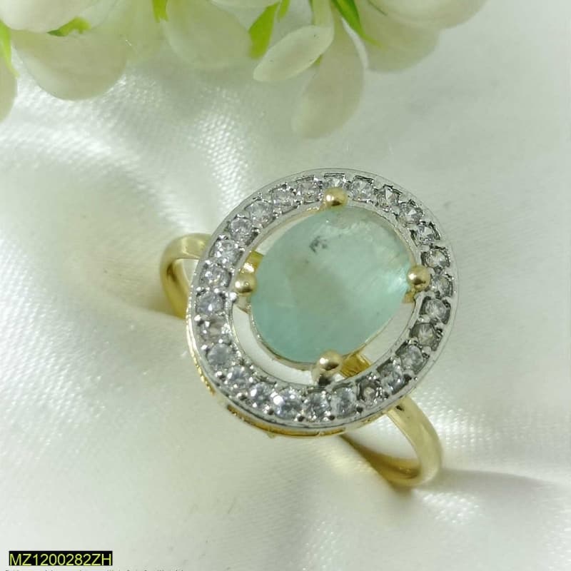 1 Pcs Semi Zircons  stone Ring