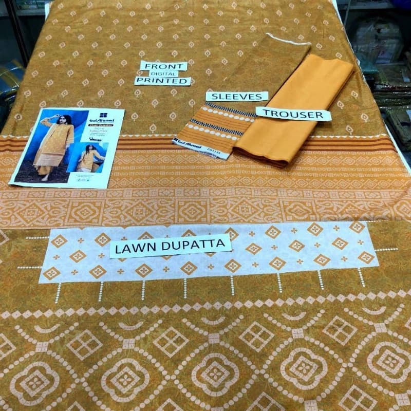 3Pcs beautiful Suit Inspired By Gul Ahmed Brand |100%  Gerrenty Product