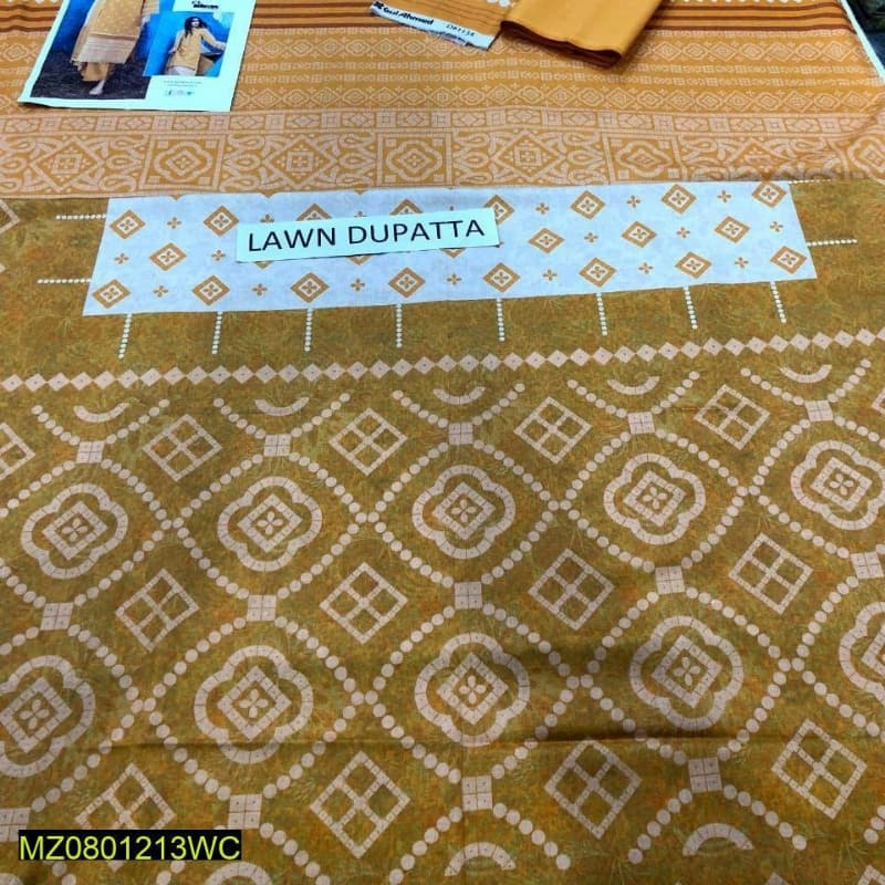 3Pcs beautiful Suit Inspired By Gul Ahmed Brand |100%  Gerrenty Product