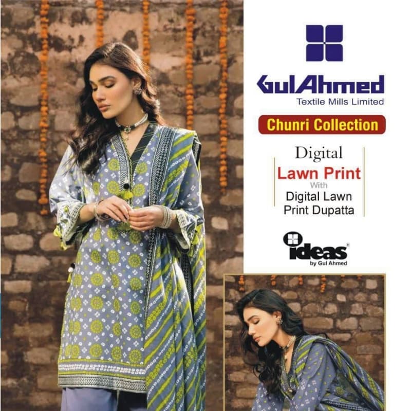 3Pcs beautiful Suit Inspired By Gul Ahmed Brand |100%  Gerrenty Product