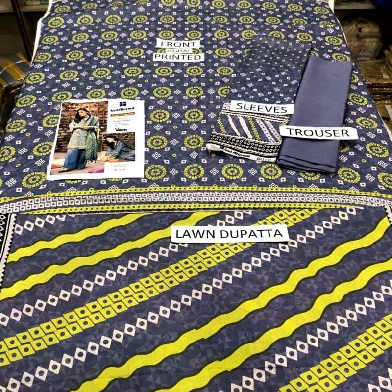 3Pcs beautiful Suit Inspired By Gul Ahmed Brand |100%  Gerrenty Product