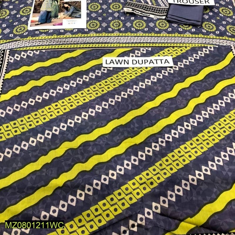 3Pcs beautiful Suit Inspired By Gul Ahmed Brand |100%  Gerrenty Product