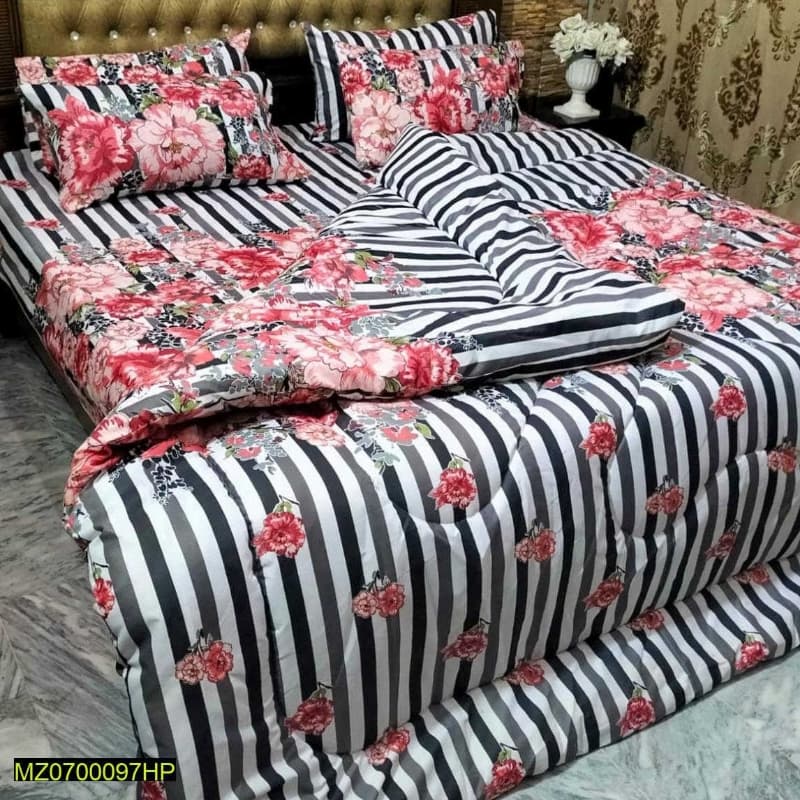 HomeTex Plus 6pcs Vicky bedsheet Razai Set