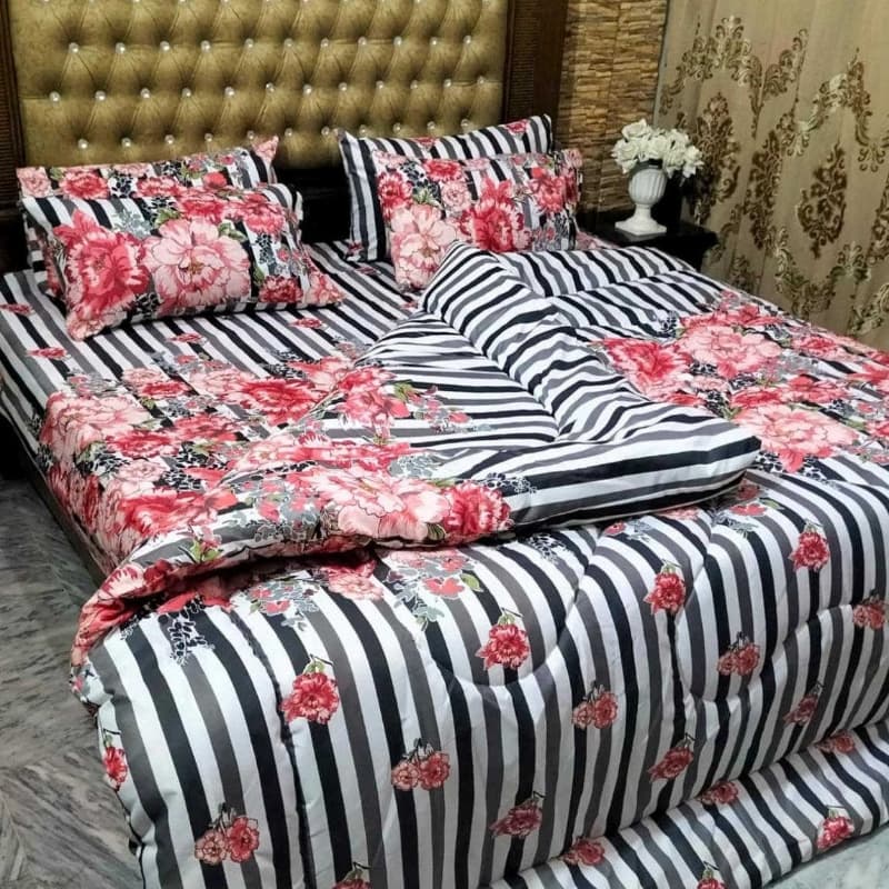 HomeTex Plus 6pcs Vicky bedsheet Razai Set