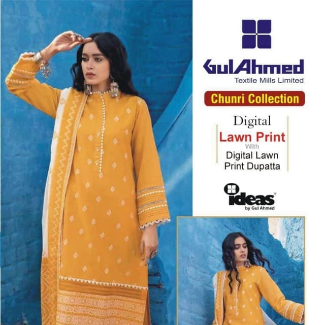 3Pcs beautiful Suit Inspired By Gul Ahmed Brand |100% Gerrenty Product